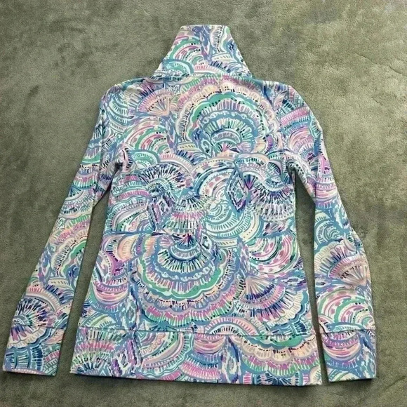 Lilly Pulitzer Jacket Womens XXS Leona Zip Up Happy As A Clam UPF 50+ Geometric - Picture 10 of 11